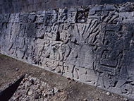 Great Ball Court Frieze at Chichen Itza - chichen itza mayan ruins,chichen itza mayan temple,mayan temple pictures,mayan ruins photos